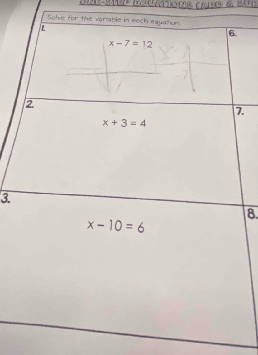 nie-Step i o 
Solve for t
.
3.
8.