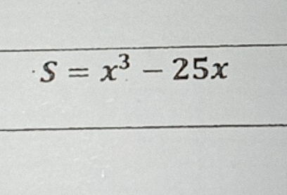 S=x^3-25x