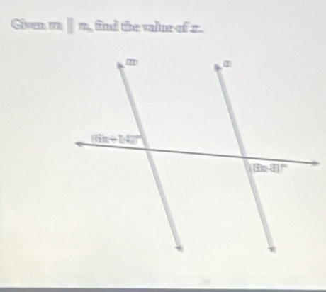 Given mparallel m find the value of r