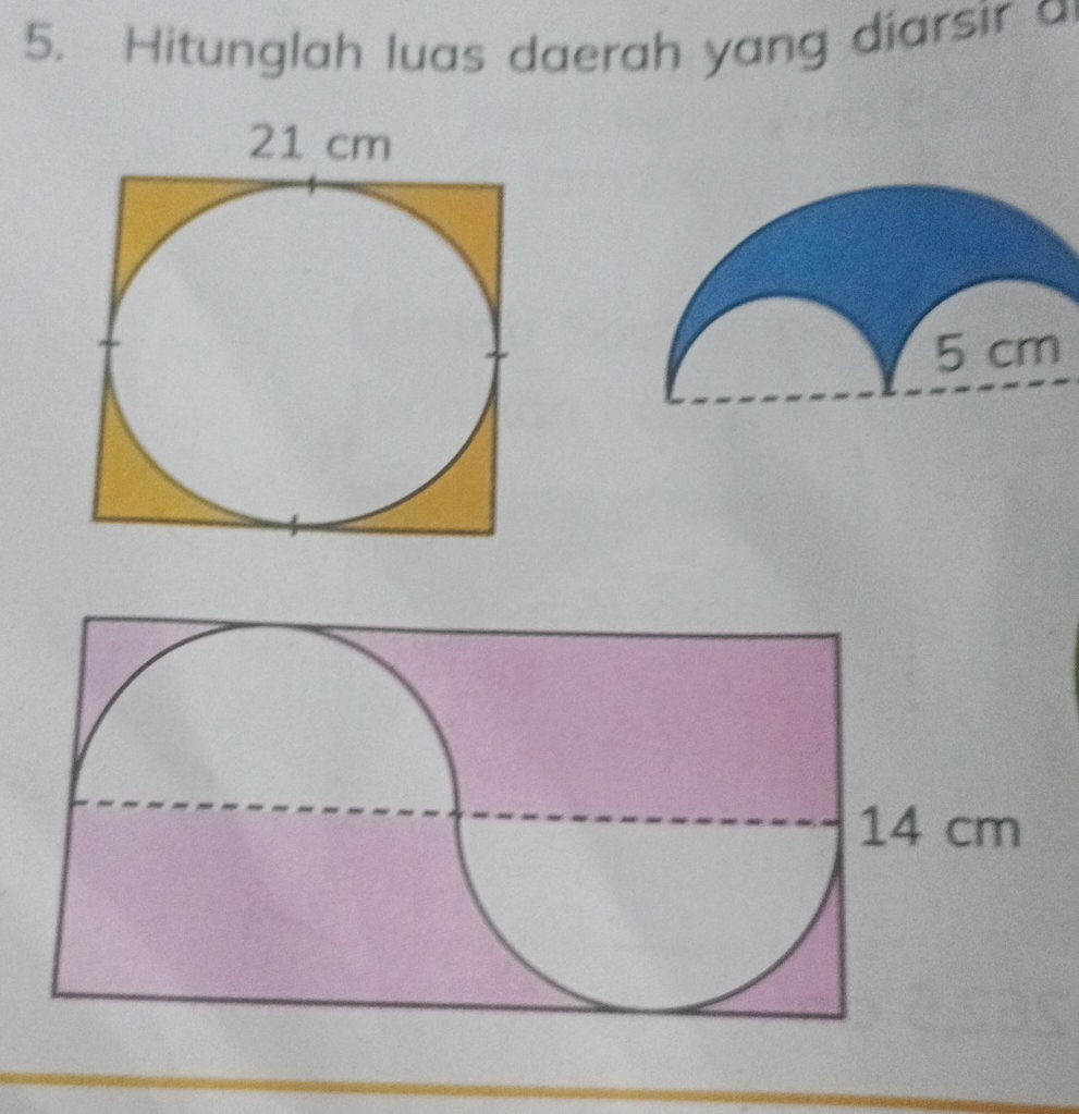 Hitunglah luas daerah yang diarsir a