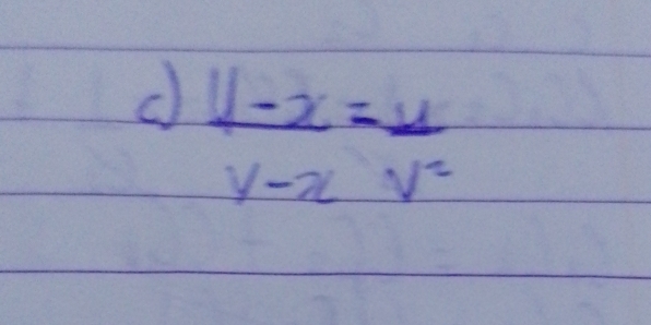  (y-2)/y-x = y/v^2 