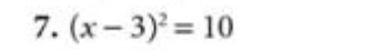 (x-3)^2=10