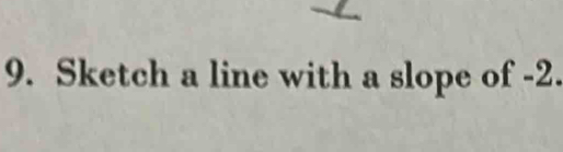 Sketch a line with a slope of -2.