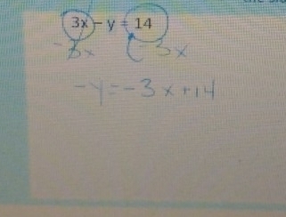 3x-y=14