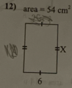 area =54cm^2