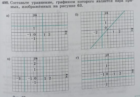 Составьте уравнение,графиком которого является пара пря 
мых, изображённых на рисунке 63. 
a) 6
B) r