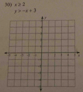 x≥ 2
y>-x+3
x