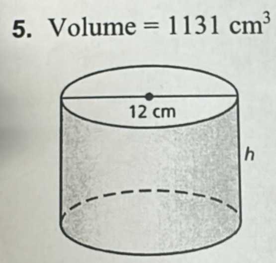 Volume =1131cm^3