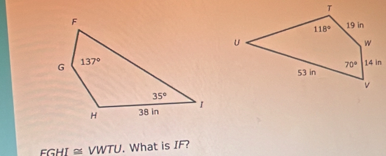 FGHI ≅ VWTU. What is IF?