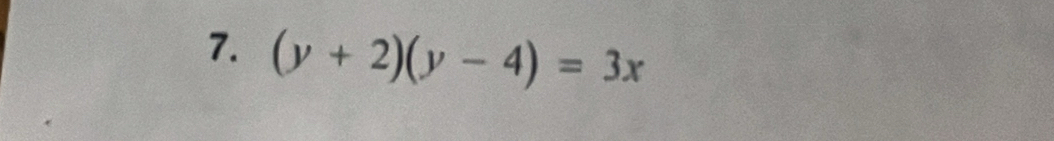 (y+2)(y-4)=3x