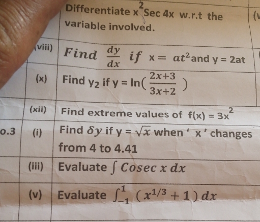 Differentiate x^2sec 4x
0.s