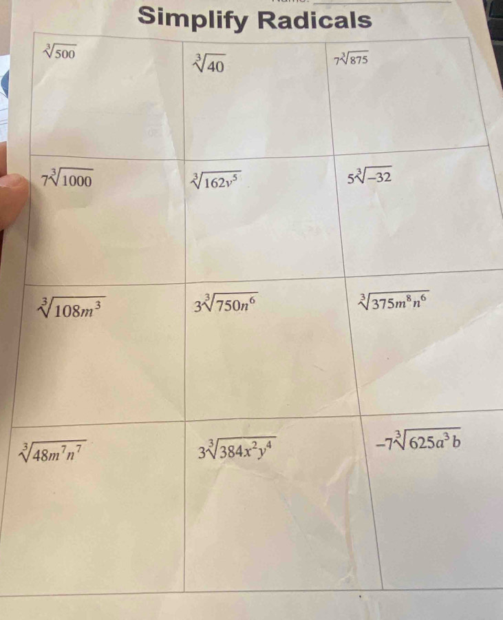 Simplify Radicals