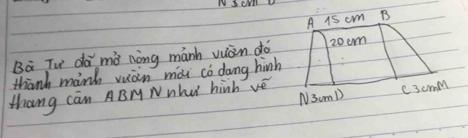 A 1s cm B 
Bà Tu da mà nòng mánh vuàn do 20 cm
thanh manh vuàn mài cò dong hinh 
N3omD c3cmm
thang can ABH Nwhu hinh ve