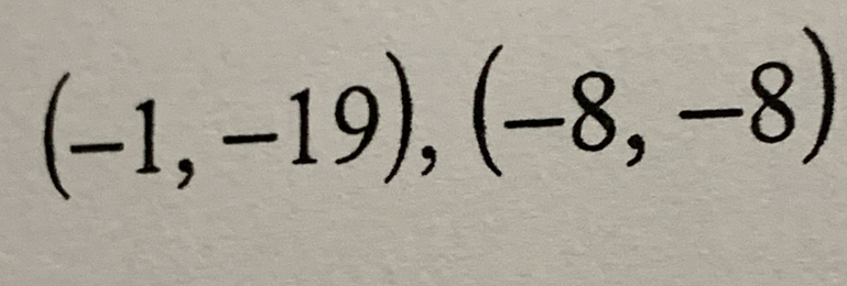 (-1,-19),(-8,-8)