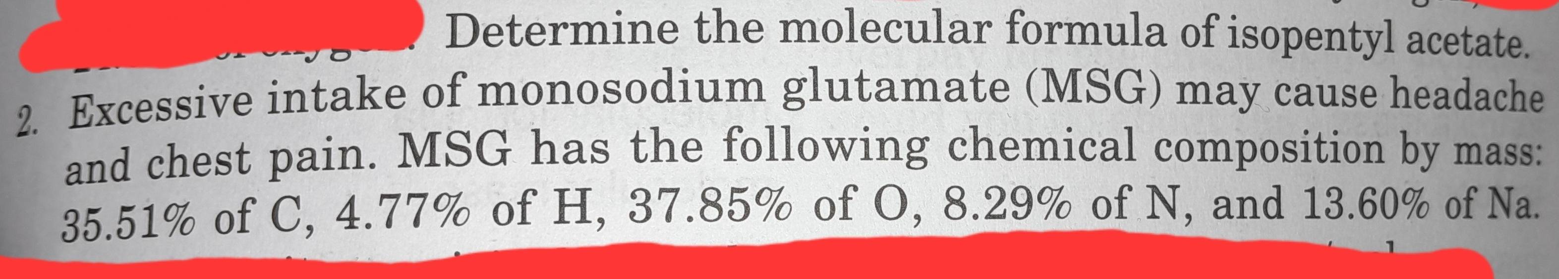 Solved: Determine the molecular formula of isopentyl acetate. 2 ...