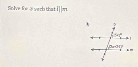 Solve for x such that l||m