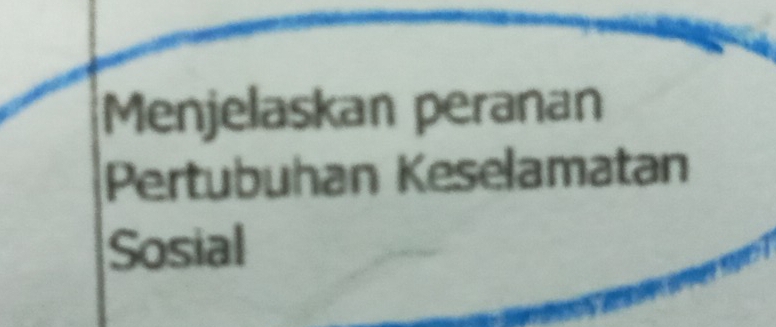 Menjelaskan peranan 
Pertubuhan Keselamatan 
Sosial