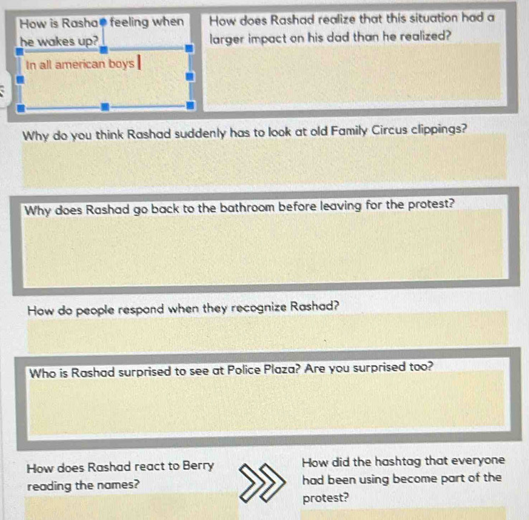 Solved: How is Rasha# feeling when How does Rashad realize that this ...