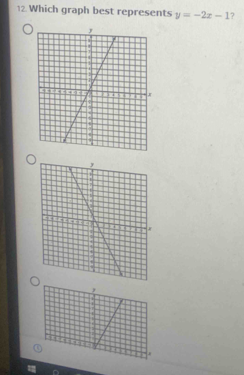 Which graph best represents y=-2x-1 ?