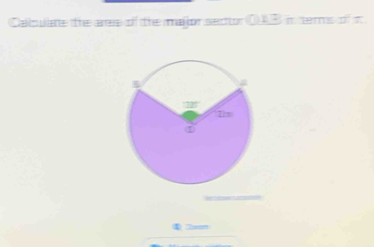 Calulate tre ares overline IJ the major sector OAB in tems of i 
_
m
_