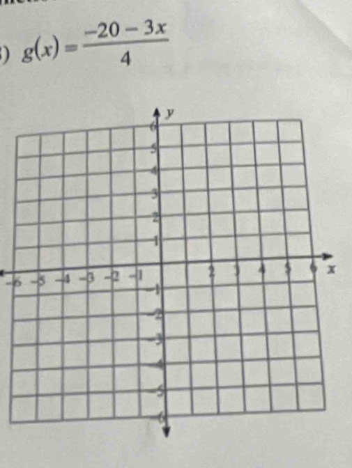 g(x)= (-20-3x)/4 
-16