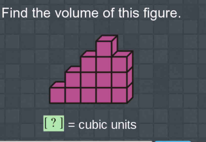 Find the volume of this figure.
[?]= cubic units