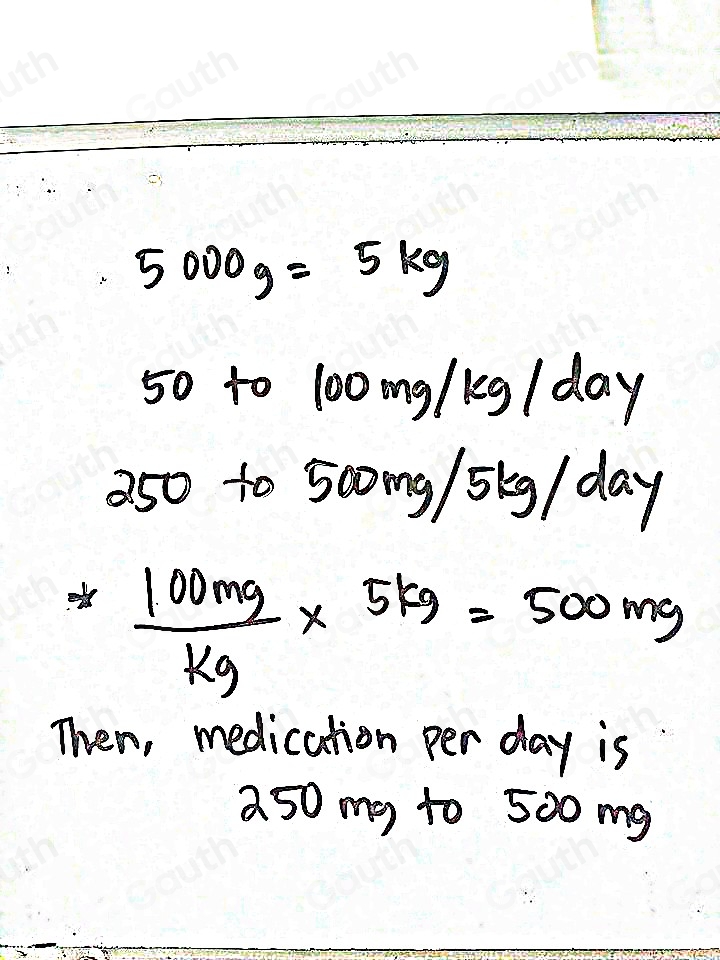 Solved: A patient weighing 5,000 g is prescribed Rocephin. The ...