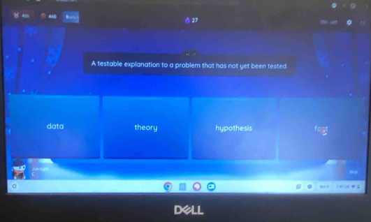 A testable explanation to a problem that has not yet been tested.
data theory hypothesis
Jok ages