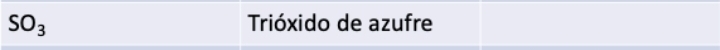 SO_3 Trióxido de azufre