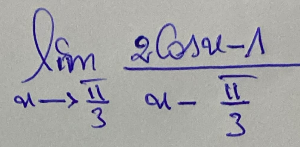 limlimits _xto  π /3 frac 5cos x-1x- π /3 