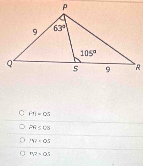 PR=QS
PR≤ QS
PR
PR>QS