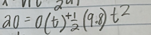 20=0(t)+ 1/2 (9.8)t^2