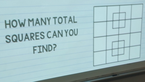 HOW MANY TOTAL 
SQUARES CAN YOU 
FIND?