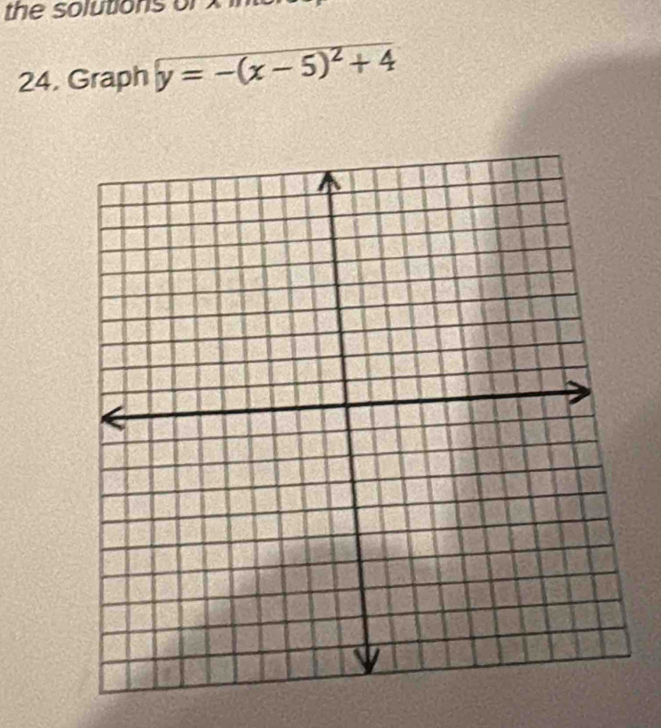 the solutions orx 
24. Graph y=-(x-5)^2+4