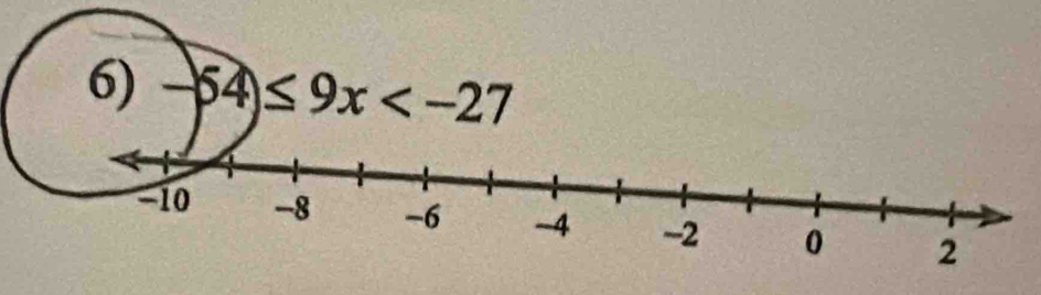 -54)≤ 9x