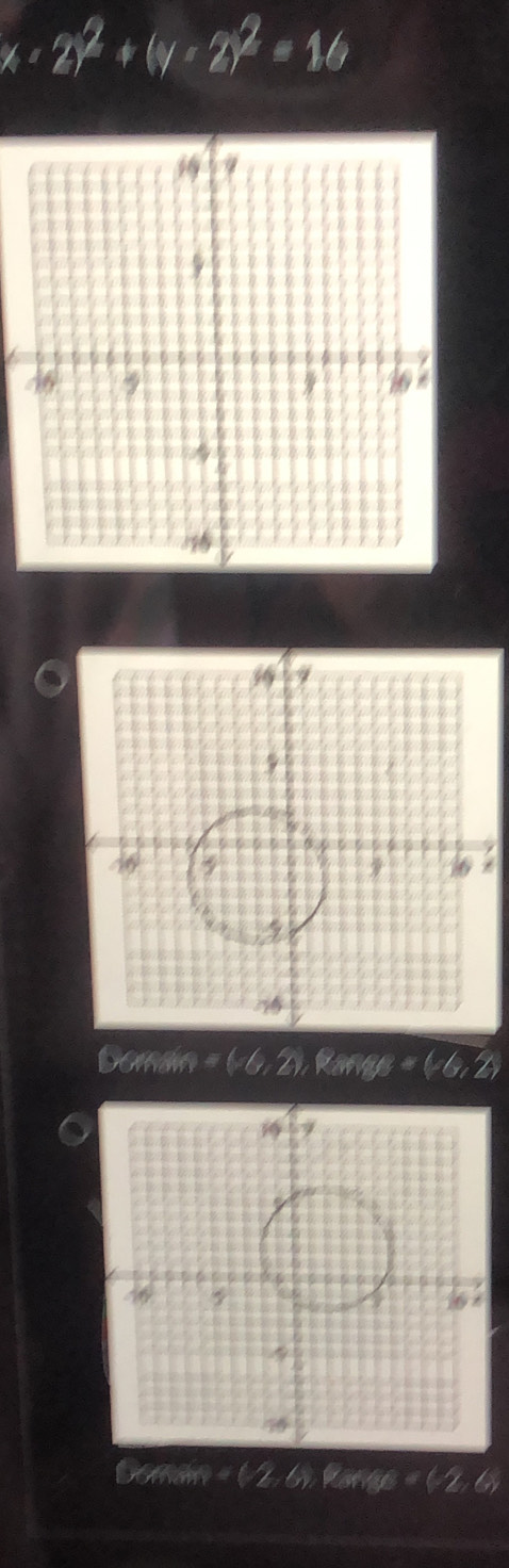 x· 2)^2+(y· 2)^2=16
a
=(-6,2) *(-6,2)
Domam
2,