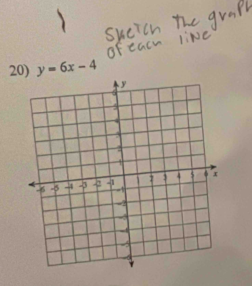 y=6x-4