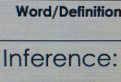 Word/Definition 
Inference: