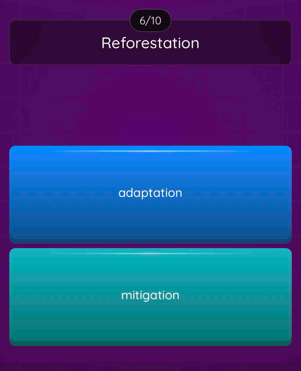 6/10
Reforestation
adaptation
mitigation