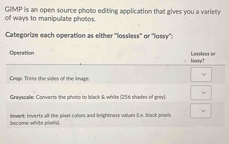 Solved: GIMP is an open source photo editing application that gives you ...