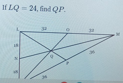 If LQ=24 , find QP.