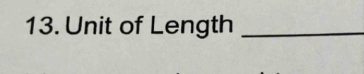 Unit of Length_