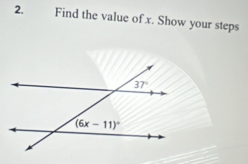 Find the value of x. Show your steps