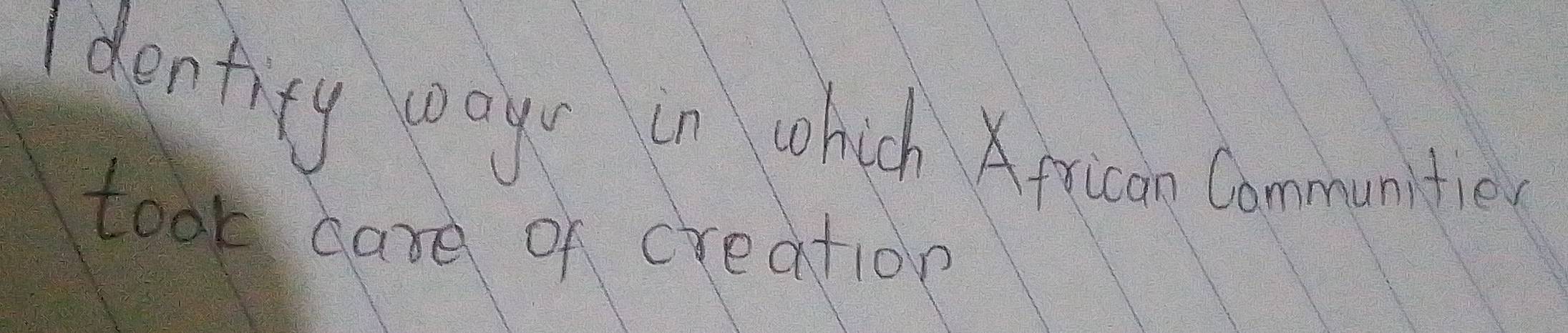 Identhty wage in which Aricin Communities 
took dare of creation