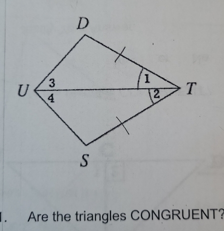 Are the triangles CONGRUENT?