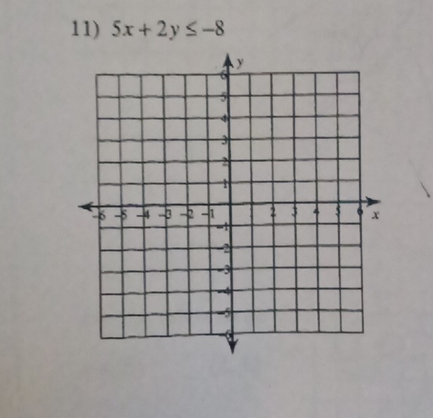 5x+2y≤ -8