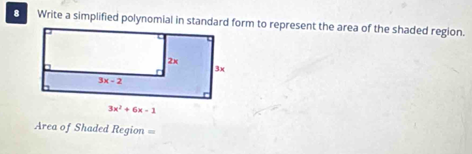 Area of Shaded Region =