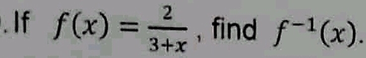 If f(x)= 2/3+x  ,find f^(-1)(x).