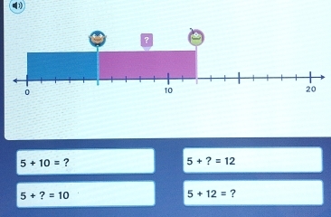 5+10= ?
5+?=12
5+?=10
5+12= ?