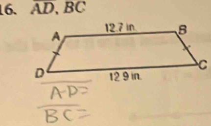 overline AD, BC